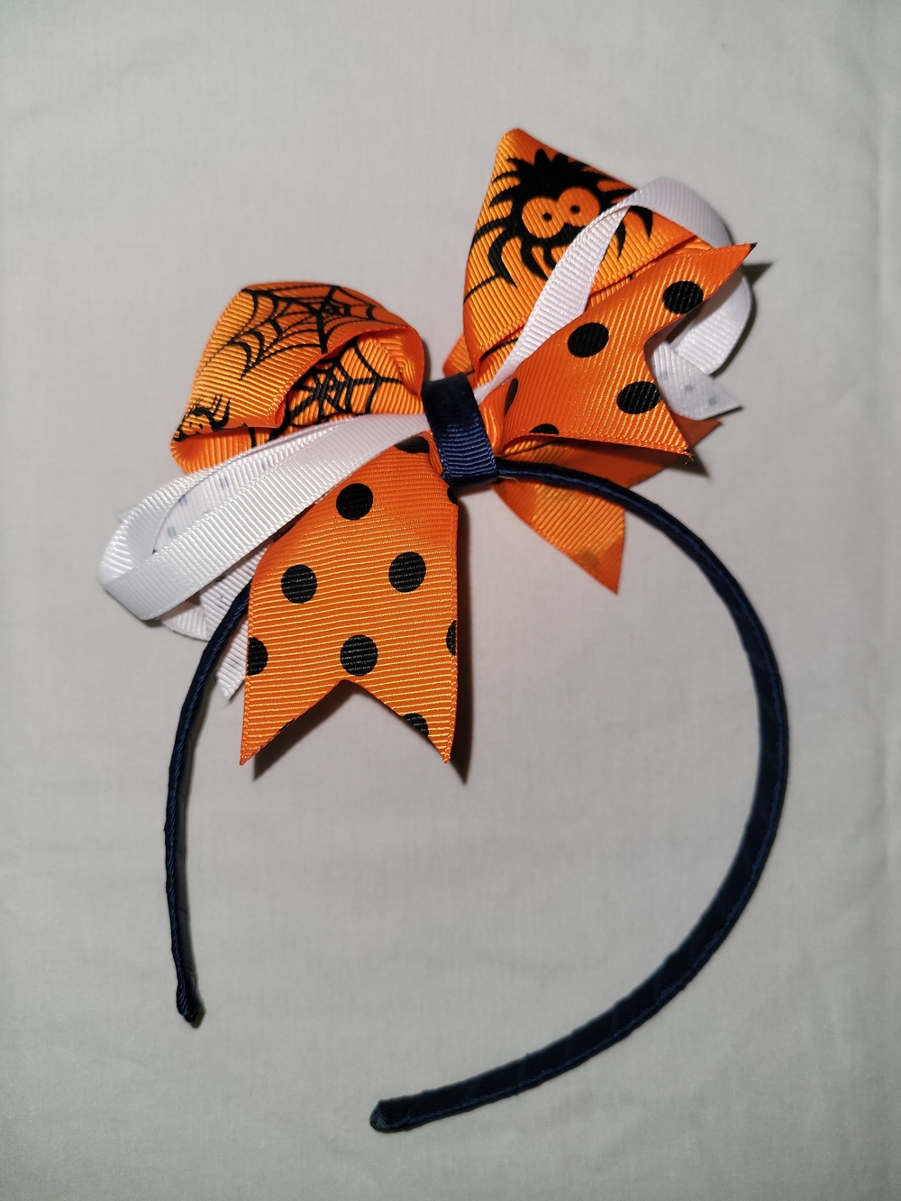 Orange Halloween Bow Headband